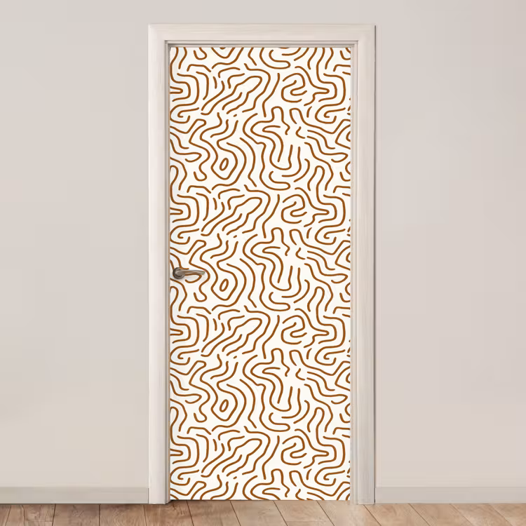Deursticker - Minimalistisch - Patroon - Terracotta — 1
