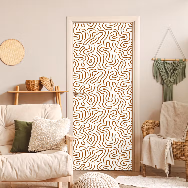 Deursticker - Minimalistisch - Patroon - Terracotta — 4