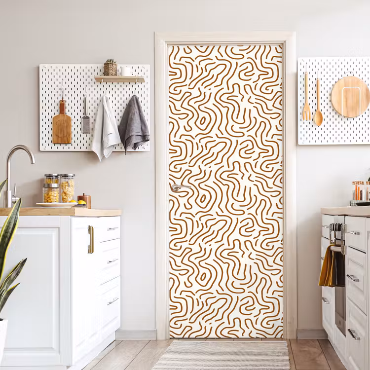Deursticker - Minimalistisch - Patroon - Terracotta — 7