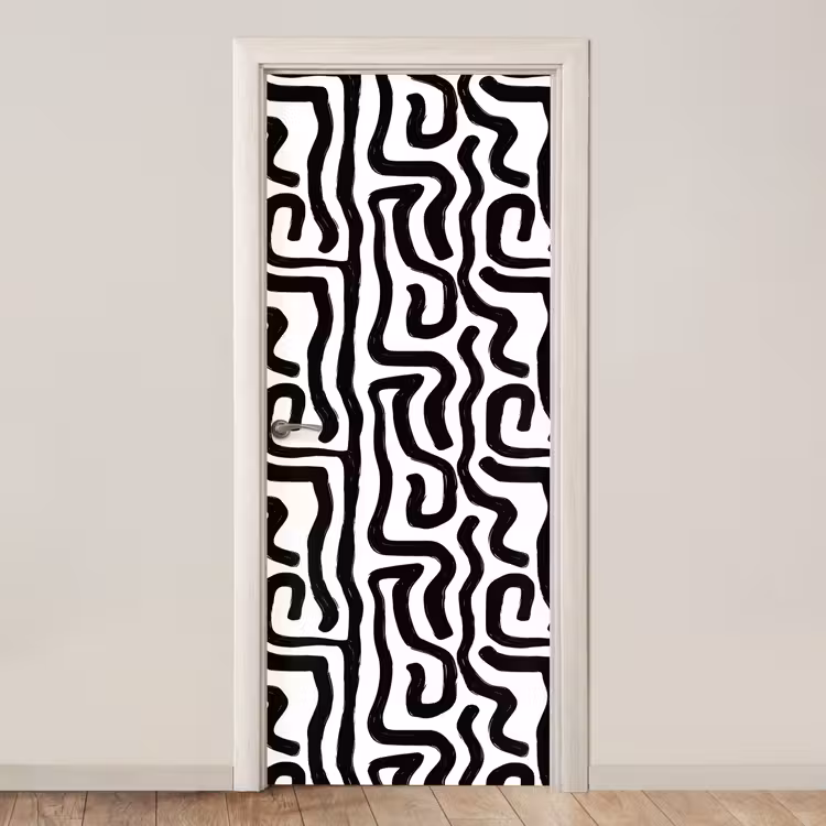 Deursticker - Modern - Lijnen - Zwart — 1