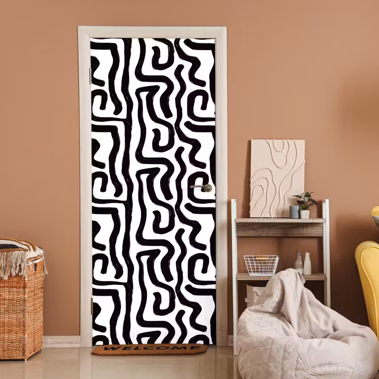 Deursticker - Modern - Lijnen - Zwart — 2