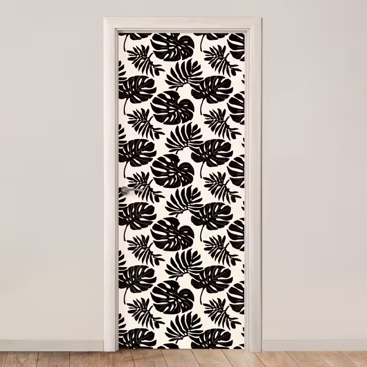 Deursticker - Modern - Monstera - Zwart — 1