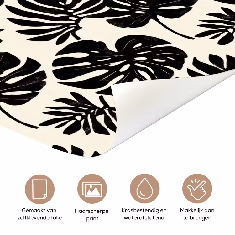 Deursticker - Modern - Monstera - Zwart — 3