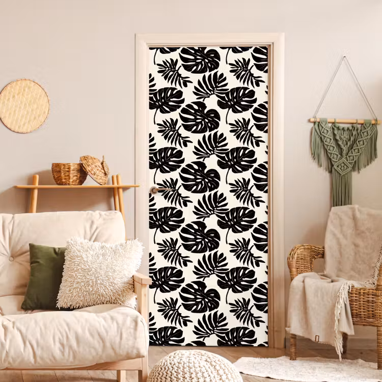 Deursticker - Modern - Monstera - Zwart — 4