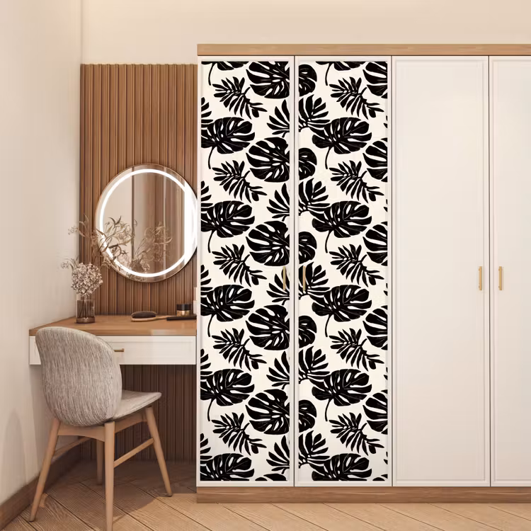 Deursticker - Modern - Monstera - Zwart — 5