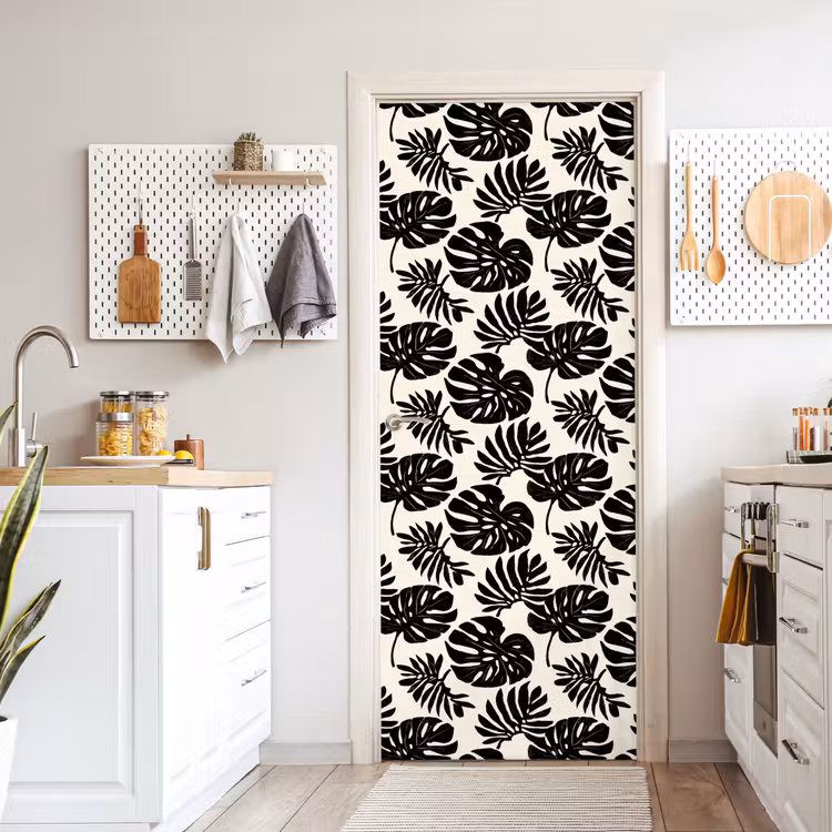 Deursticker - Modern - Monstera - Zwart — 7