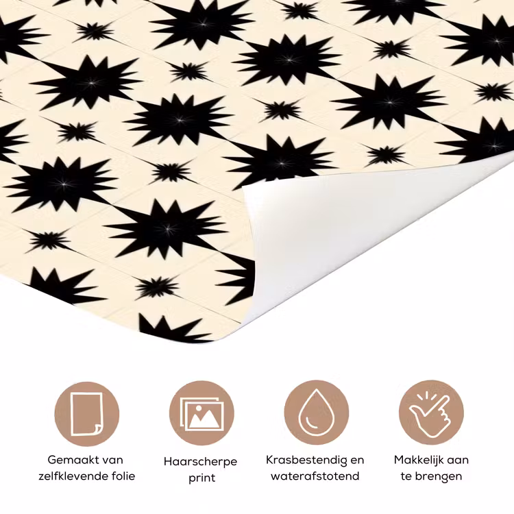 Deursticker - Stervormen - Geometrisch - Zwart — 3
