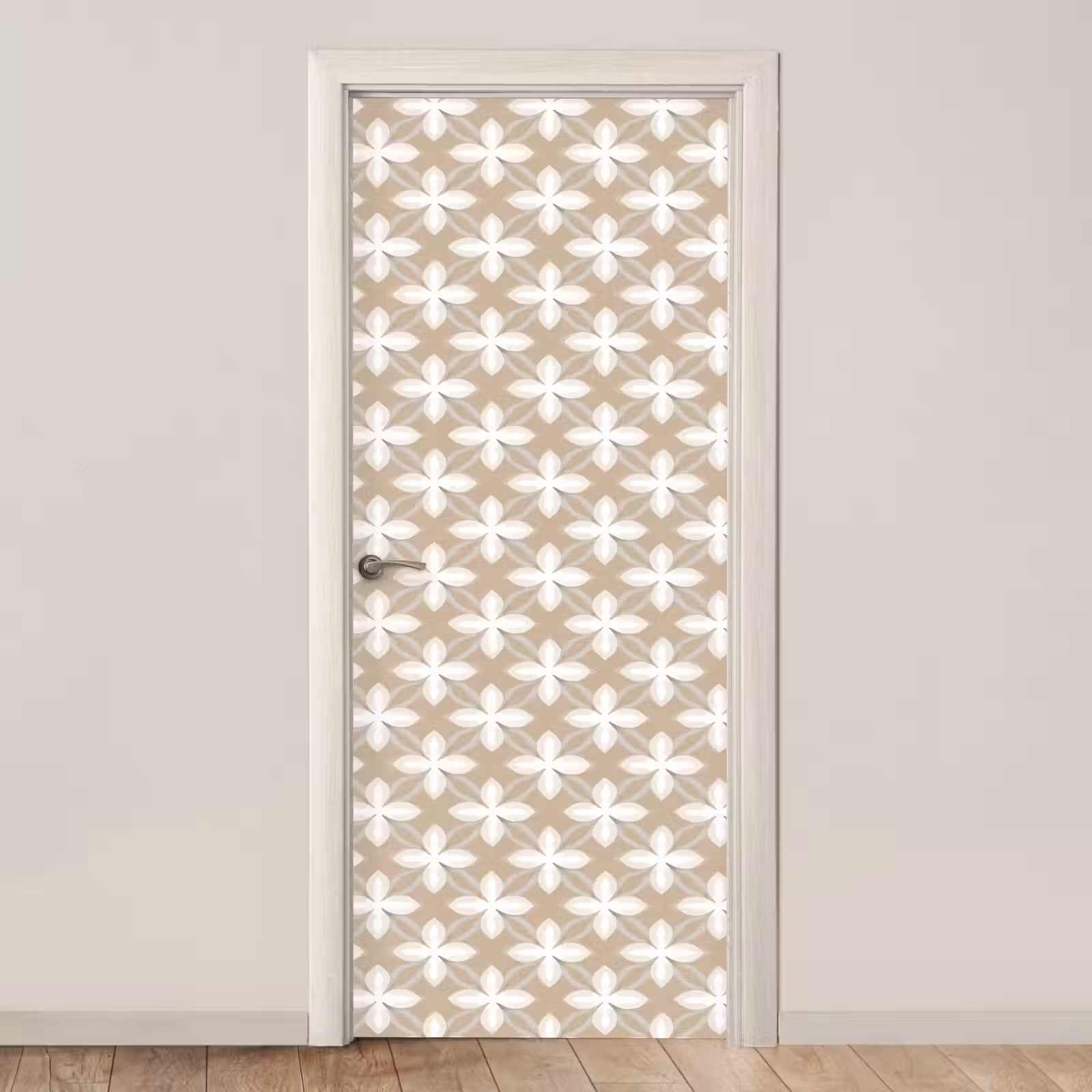 Deursticker - Patroon - Symmetrisch - Beige — 1
