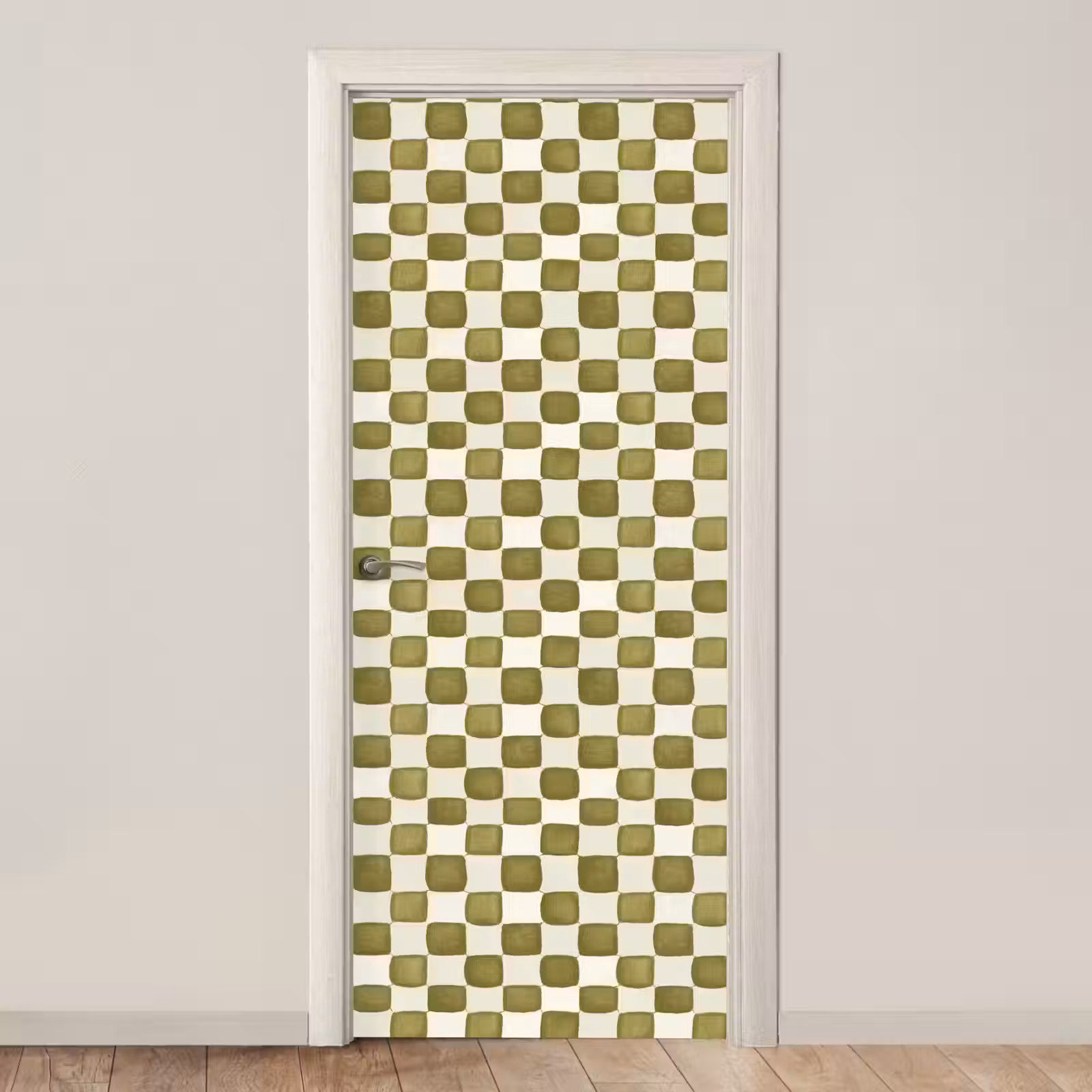 Deursticker - Schaak - Patroon - Groen — 1