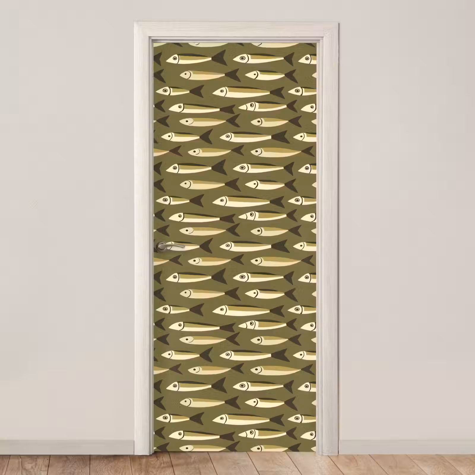 Deursticker - Vis - Patroon - Groen — 1