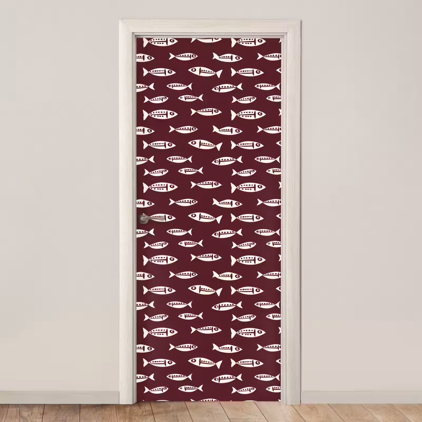 Deursticker - Vissen - Grafisch - Patroon - Donker — 1