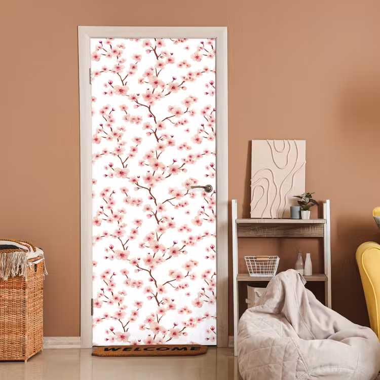 Deursticker - Kersenbloesem - Takken - Roze — 2