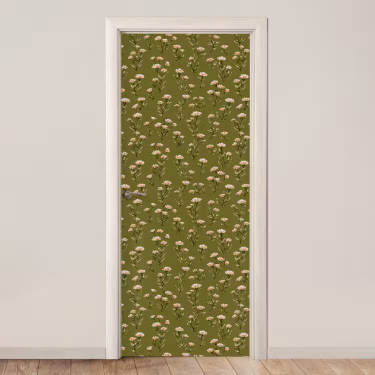 Deursticker - Landelijk - Bloemen - Groen — 1