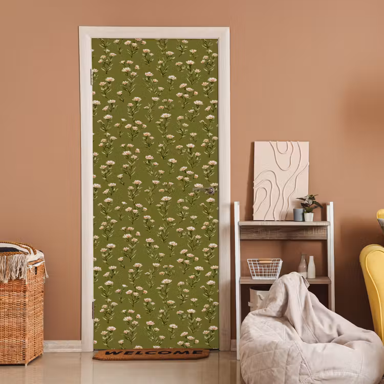 Deursticker - Landelijk - Bloemen - Groen — 2