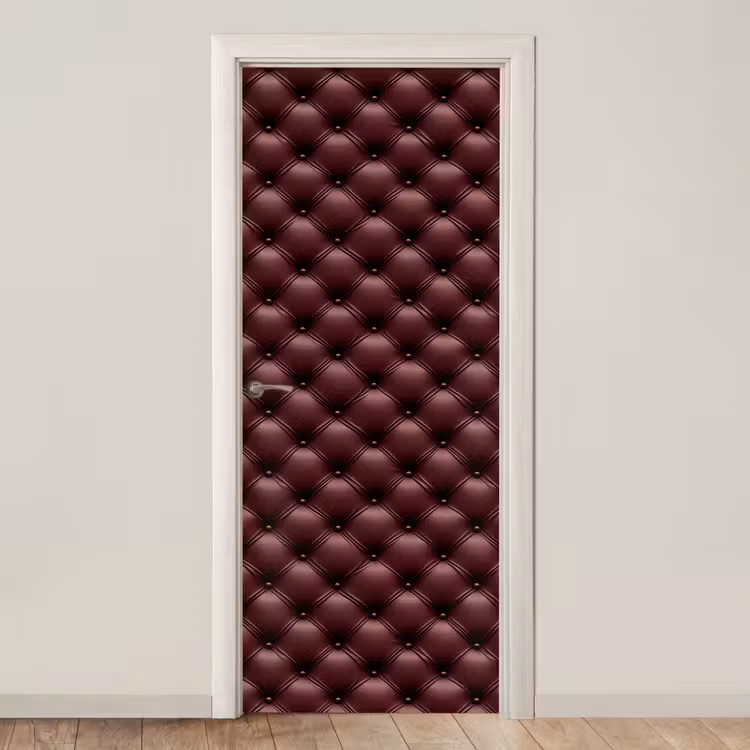 Deursticker - Leer - Patroon - Bordeaux — 1