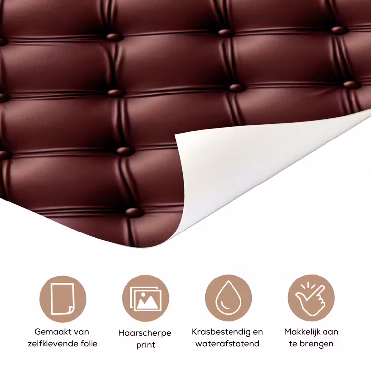 Deursticker - Leer - Patroon - Bordeaux — 3
