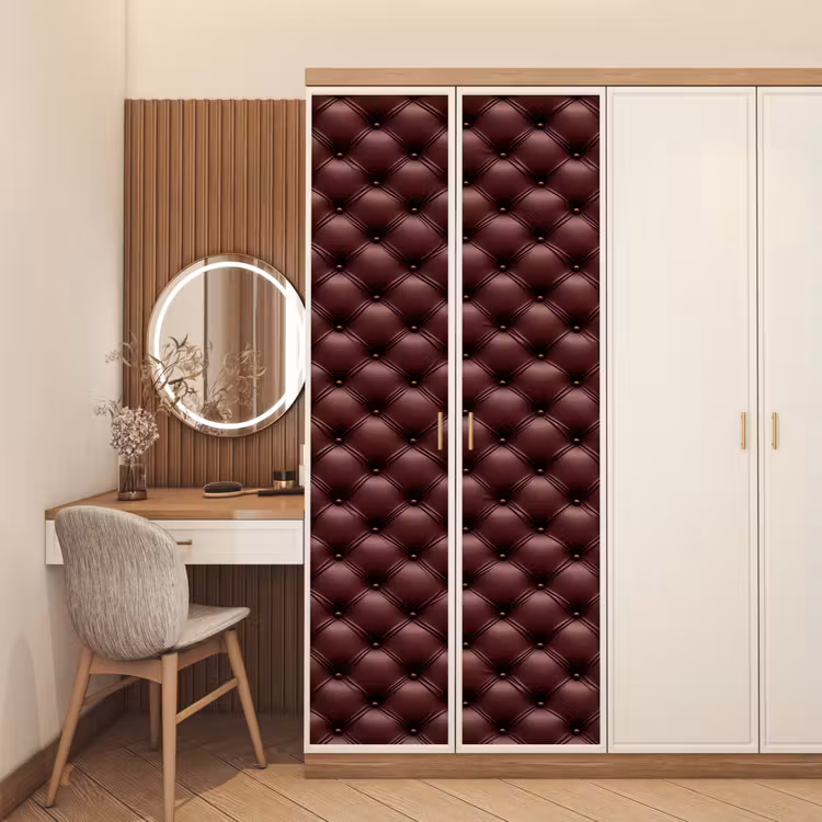 Deursticker - Leer - Patroon - Bordeaux — 5