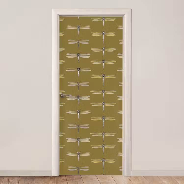 Deursticker - Libellen - Patroon - Groen — 1