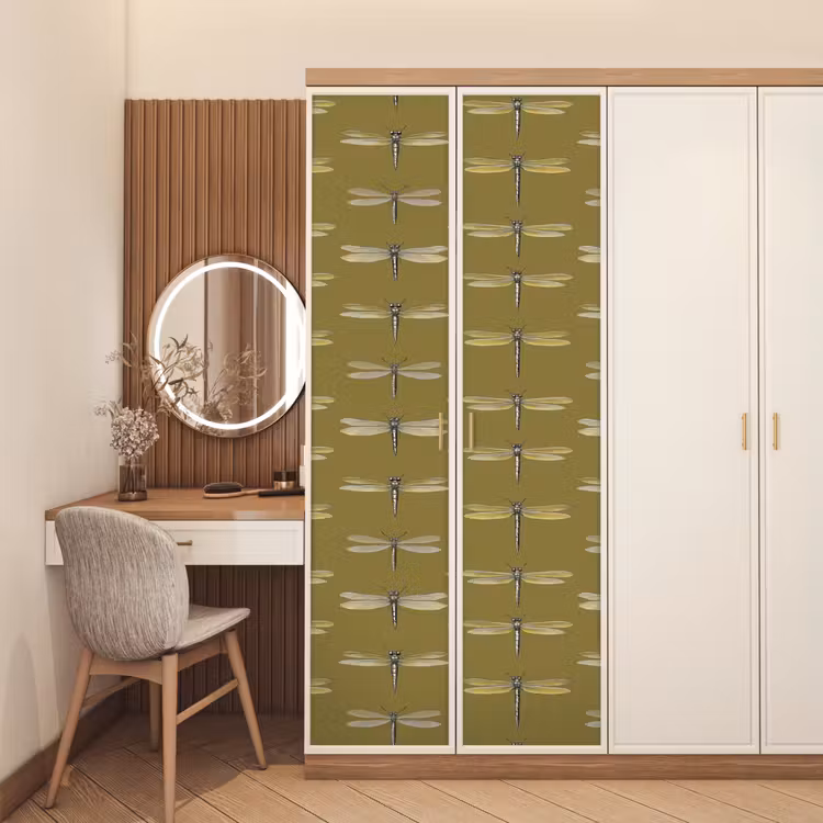 Deursticker - Libellen - Patroon - Groen — 5