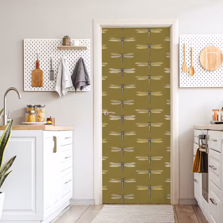 Deursticker - Libellen - Patroon - Groen — 7