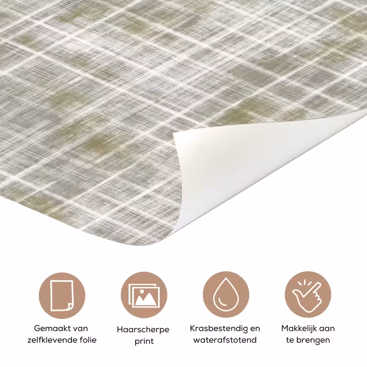 Deursticker - Linnen - Patroon - Groen — 3