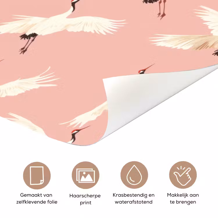 Deursticker - Modern - Kraanvogels - Roze — 3