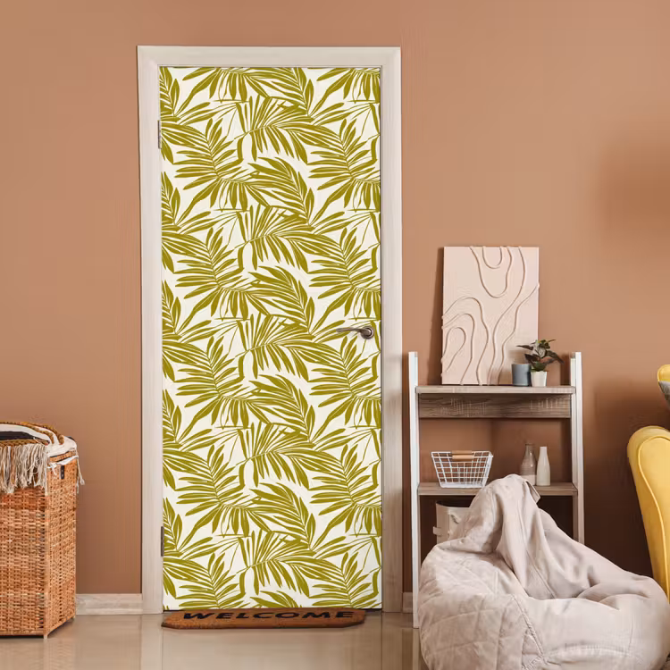 Deursticker - Palmblad - Patroon - Groen — 2