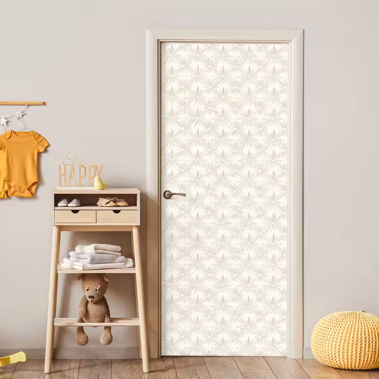 Deursticker - Patroon - Bloemen - Beige — 6