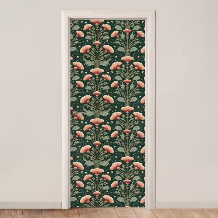 Deursticker - Patroon - Botanisch - Kleurrijk — 1