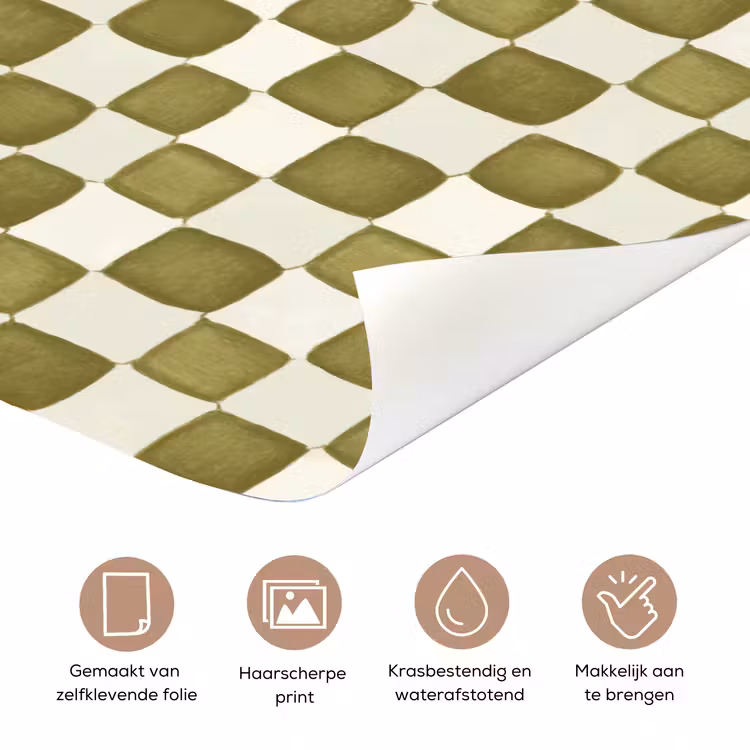 Deursticker - Schaak - Patroon - Groen — 3