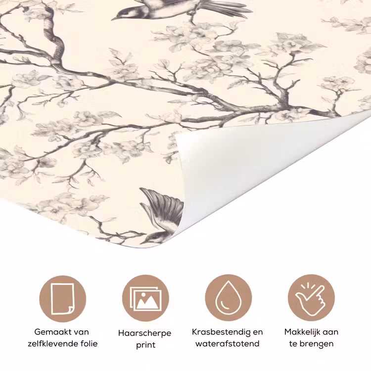 Deursticker - Takken - Vogels - Beige — 3