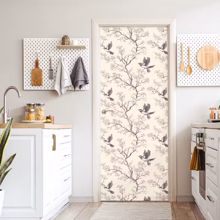 Deursticker - Takken - Vogels - Beige — 7