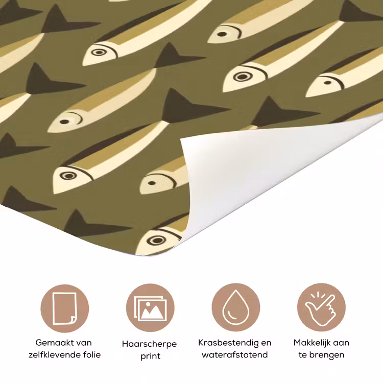 Deursticker - Vis - Patroon - Groen — 3
