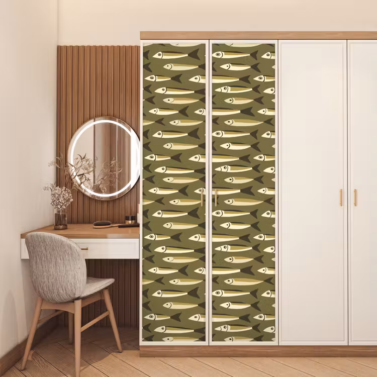 Deursticker - Vis - Patroon - Groen — 5
