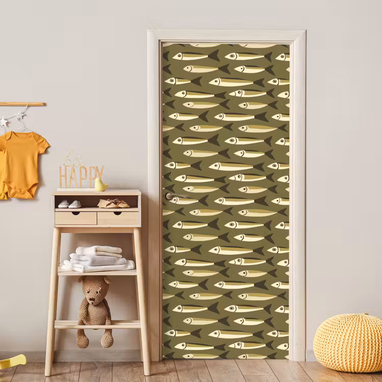 Deursticker - Vis - Patroon - Groen — 6