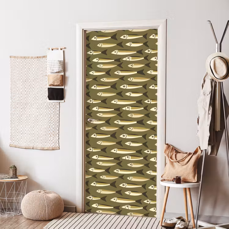 Deursticker - Vis - Patroon - Groen — 8