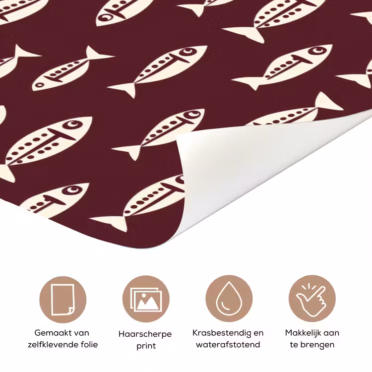 Deursticker - Vissen - Grafisch - Patroon - Donker — 3