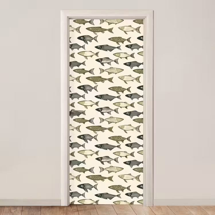 Deursticker - Vissen - Klassiek - Groen — 1