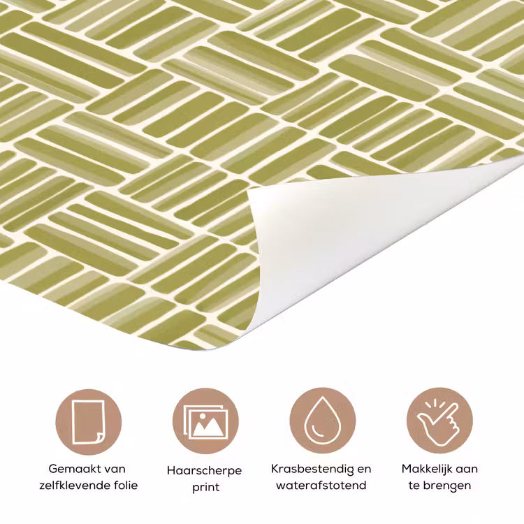 Deursticker - Vlecht - Patroon - Groen — 3