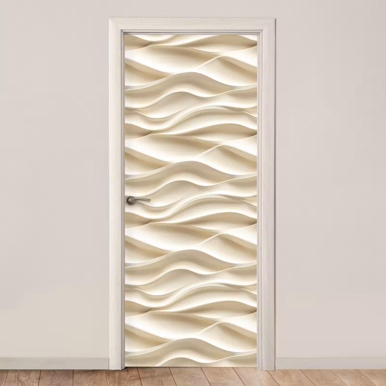 Deursticker - Lijnen - Golvend - Crème — 1