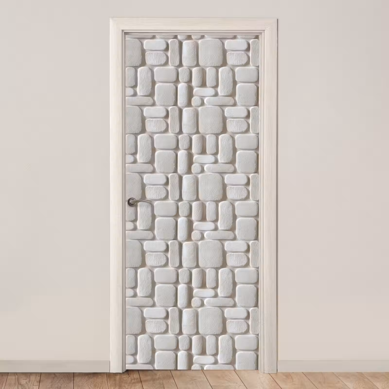 Deursticker - Reliëf - Structuur - Wit — 1