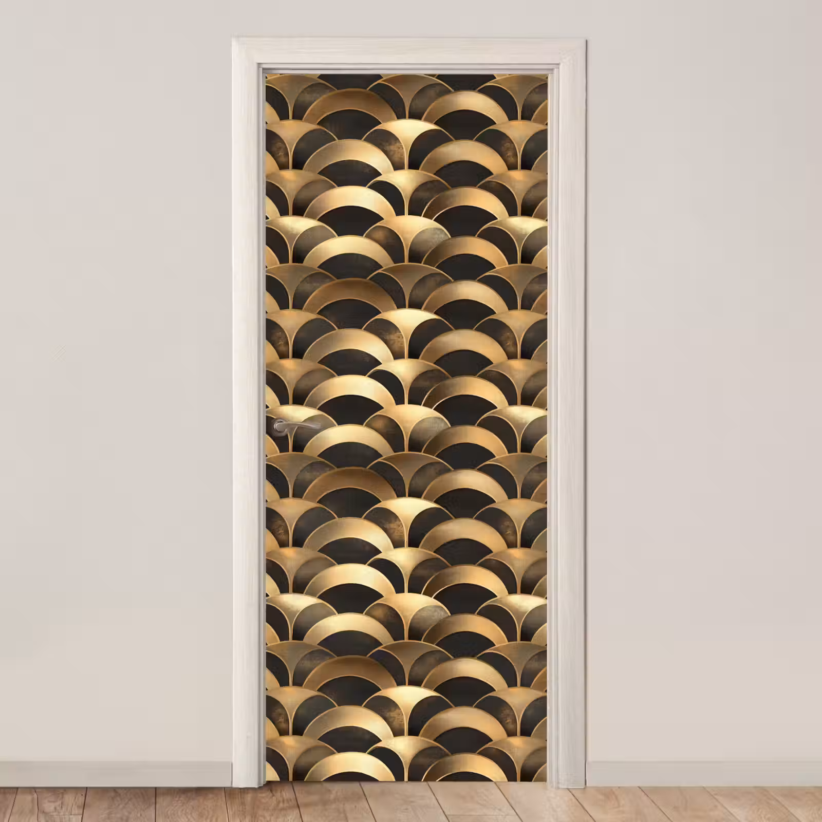 Deursticker - Schubben - Structuur - Goud — 1