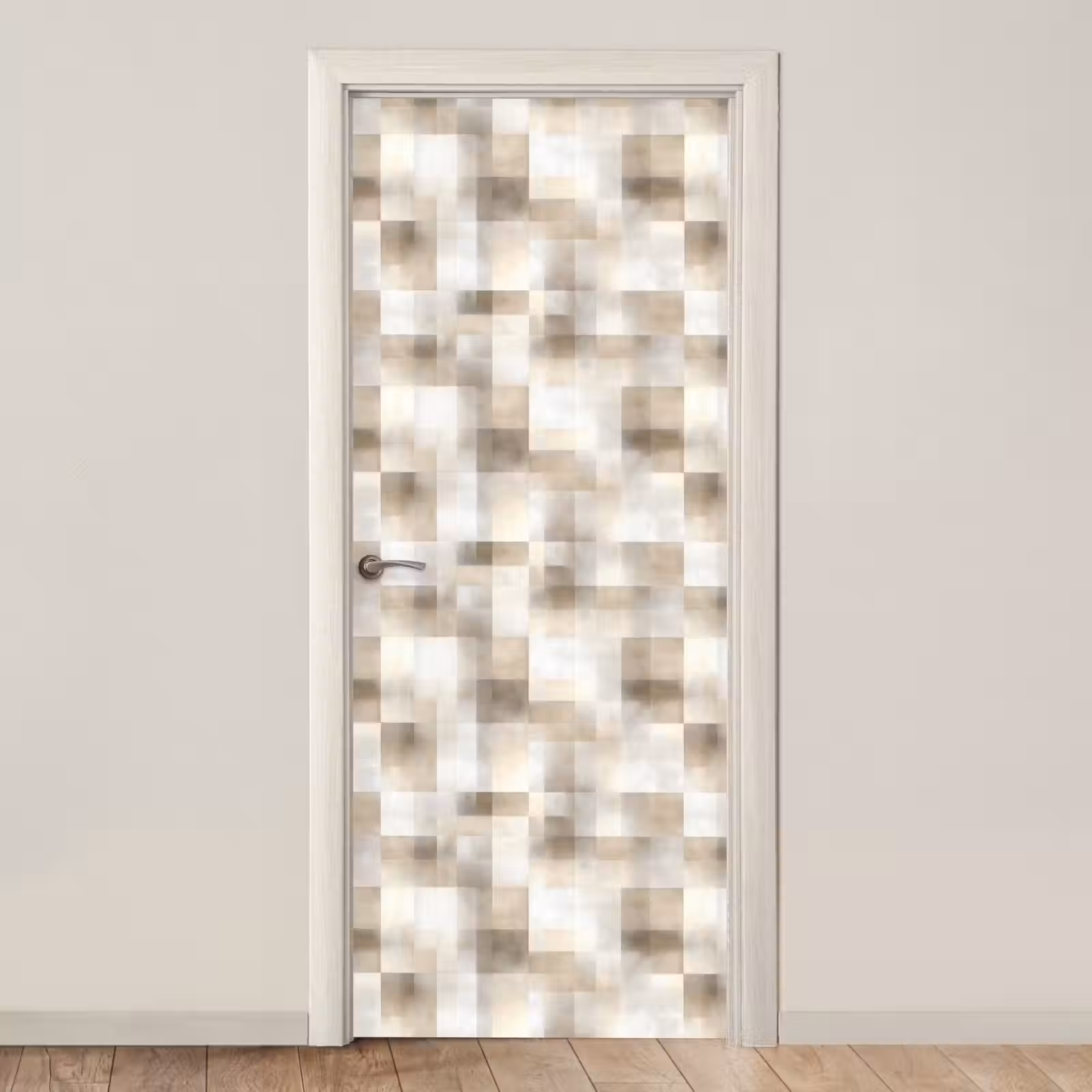 Deursticker - Textuur - Linnen - Beige — 1