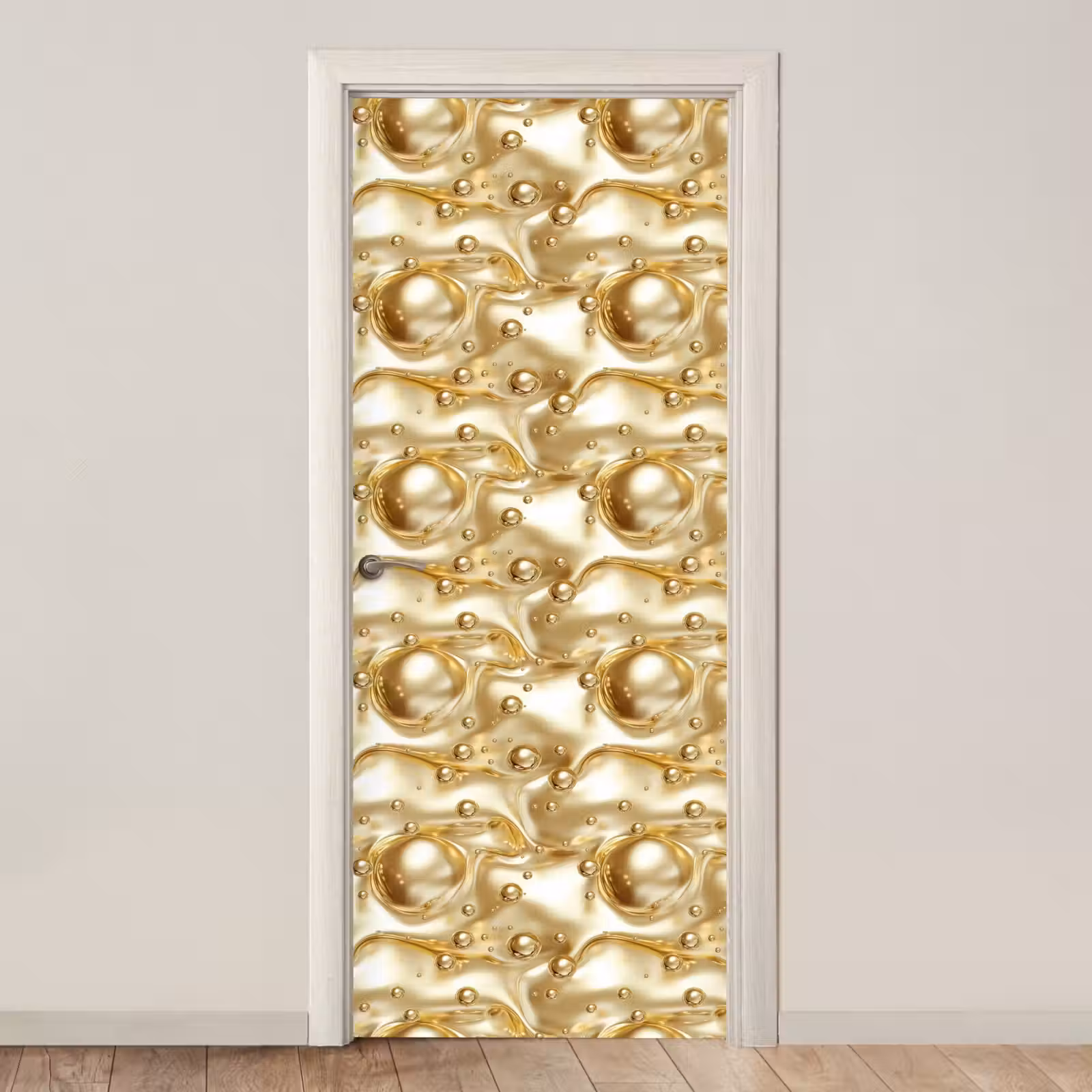 Deursticker - Vloeibaar - Druppels - Goud — 1