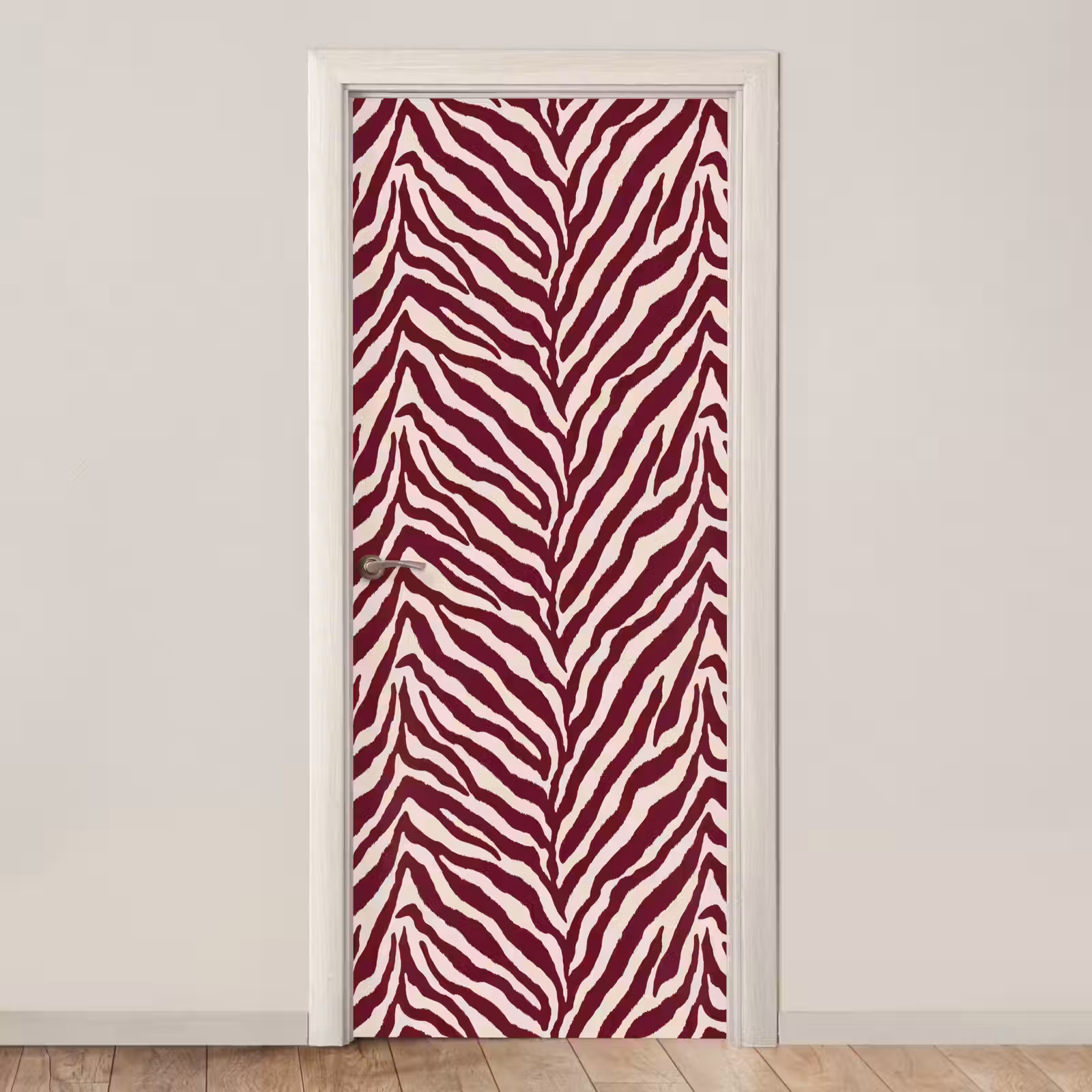 Deursticker - Zebra - Motief - Bordeaux - Rood — 1