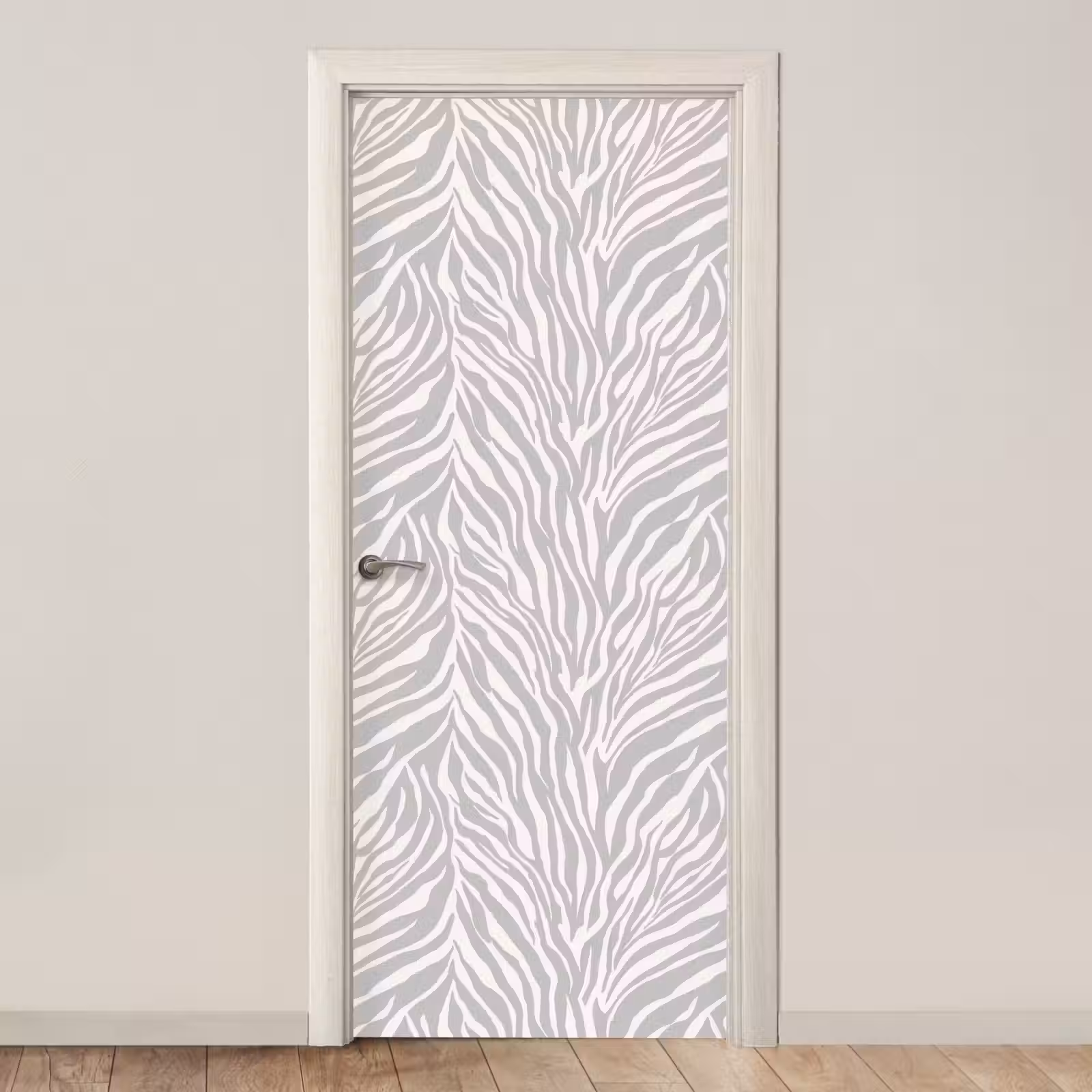 Deursticker - Zebra - Motief - Grijs — 1