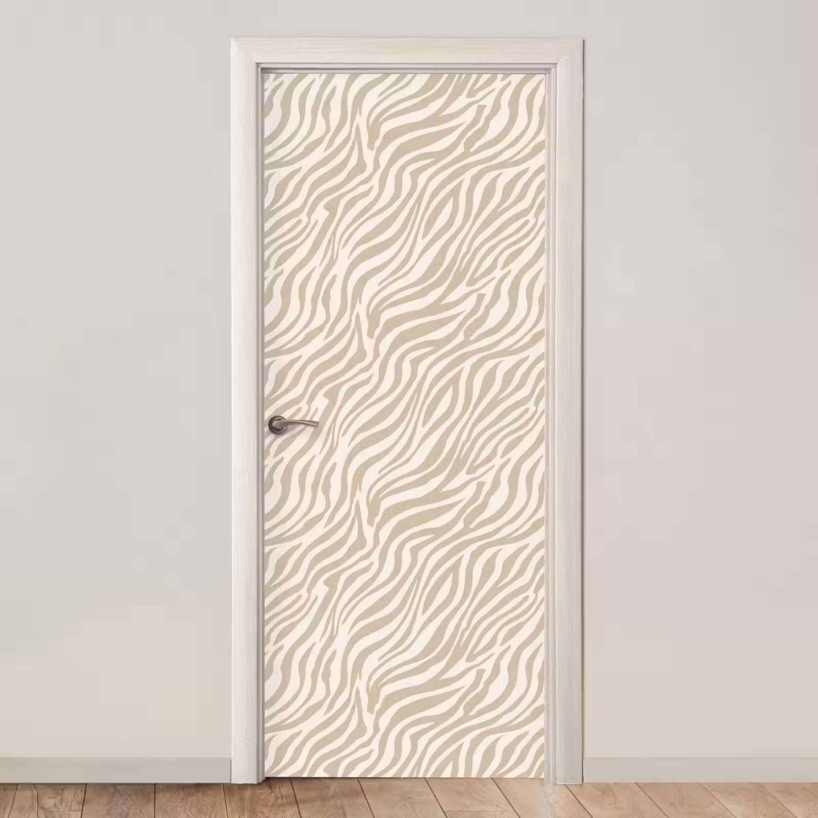 Deursticker - Zebra - Patroon - Beige — 1