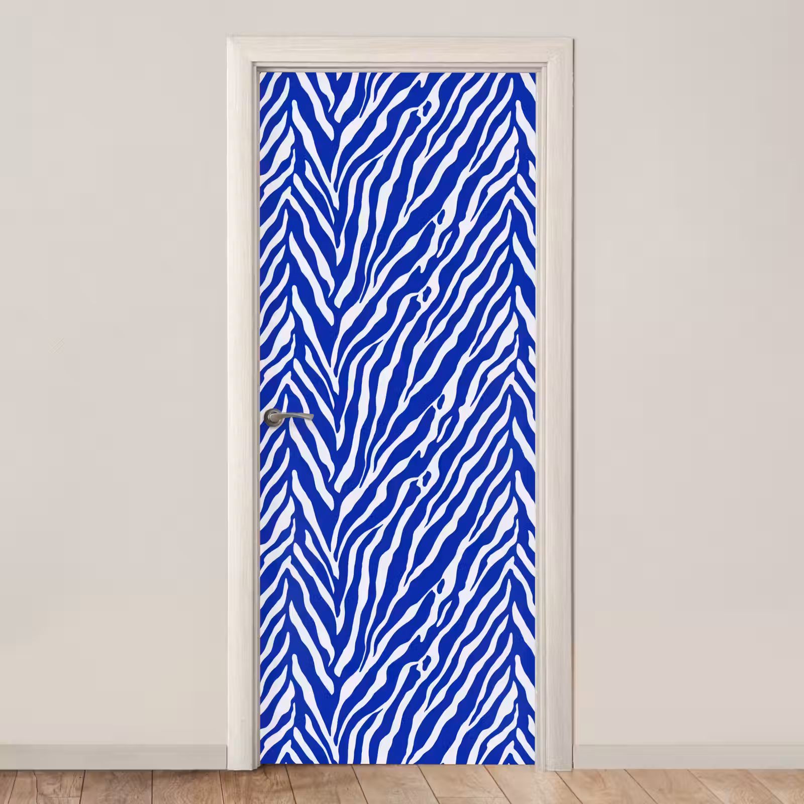 Deursticker - Zebra - Patroon - Kobalt - Blauw — 1