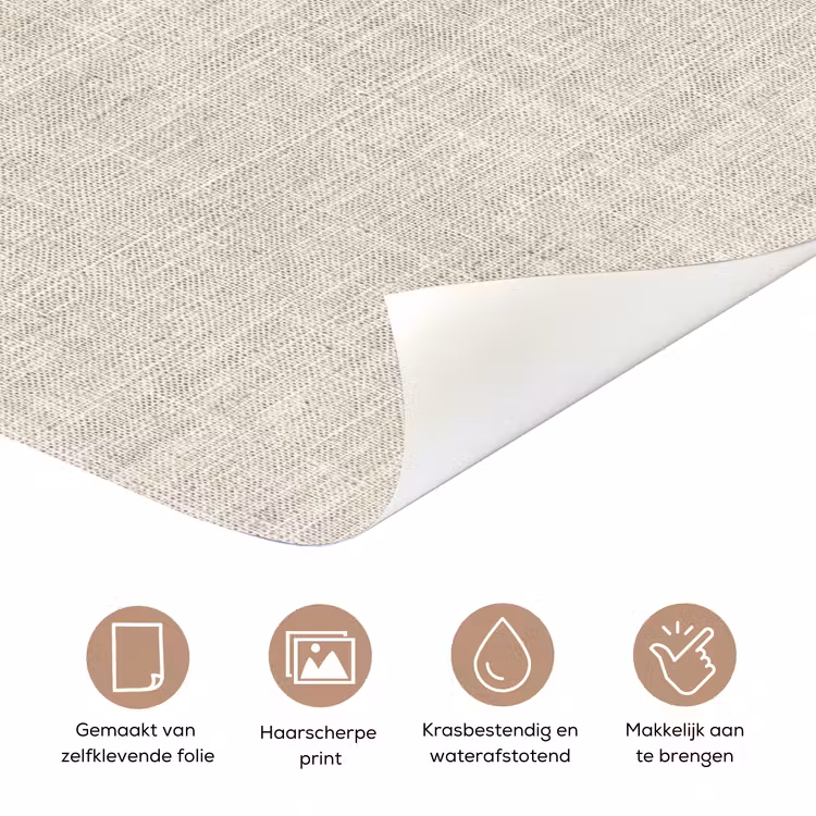 Deursticker - Linnen - Textuur - Beige — 3