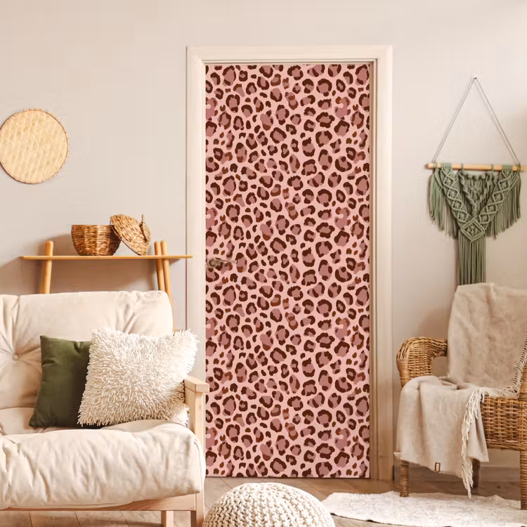 Deursticker - Luipaard - Patroon - Roze — 4